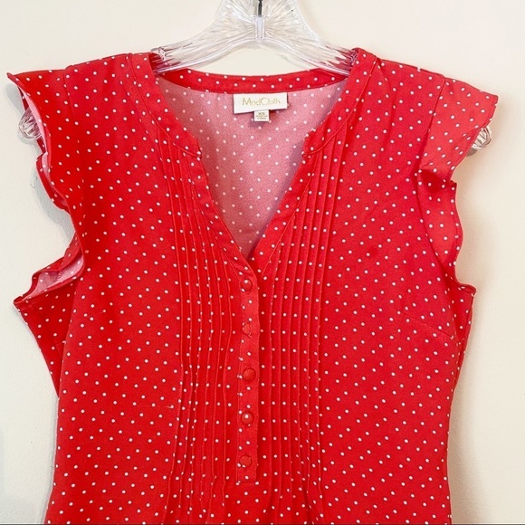 ModCloth Polka Dot Flutter Sleeve Top - XS - Picture 2 of 10